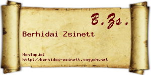 Berhidai Zsinett névjegykártya